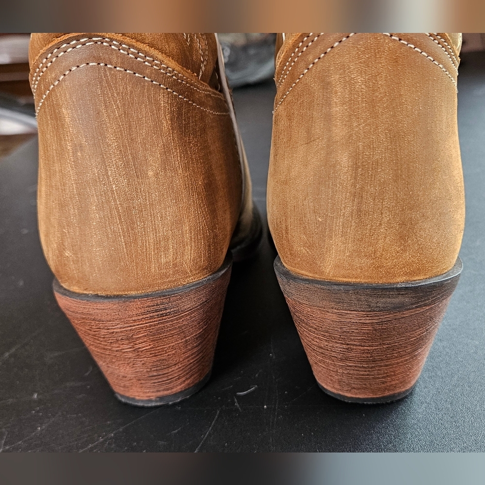 Dan Post Laredo Eagle Cut Out Western Boots Honey Tan Ladies 11 M Extended Size - Picture 7 of 11